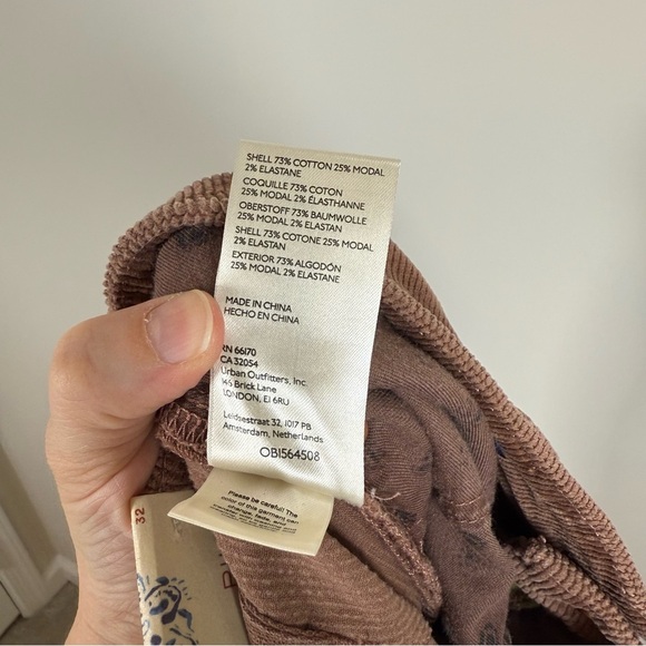 Pilcro Ribbed Corduroy Straight Leg Pants Casual Classic Neutral‎ Taupe 32 NWT - Picture 6 of 7